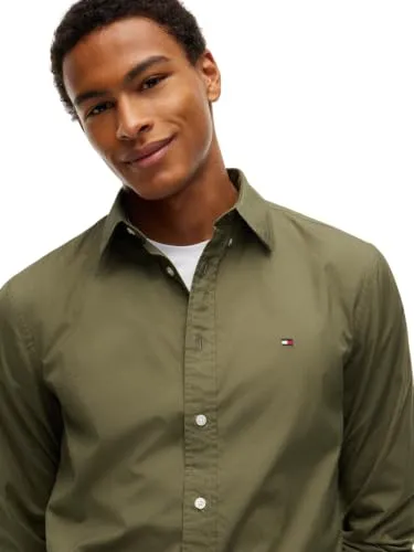 Tommy Hilfiger Flex Popeline MW0MW37550 camicia uomo L verde