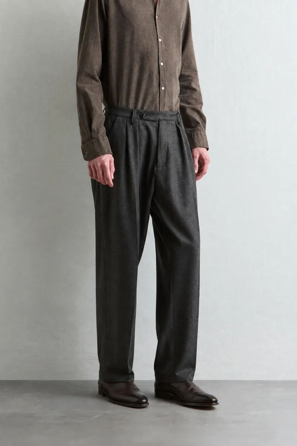 Massimo Alba Stan pantaloni uomo grigio scuro flanella