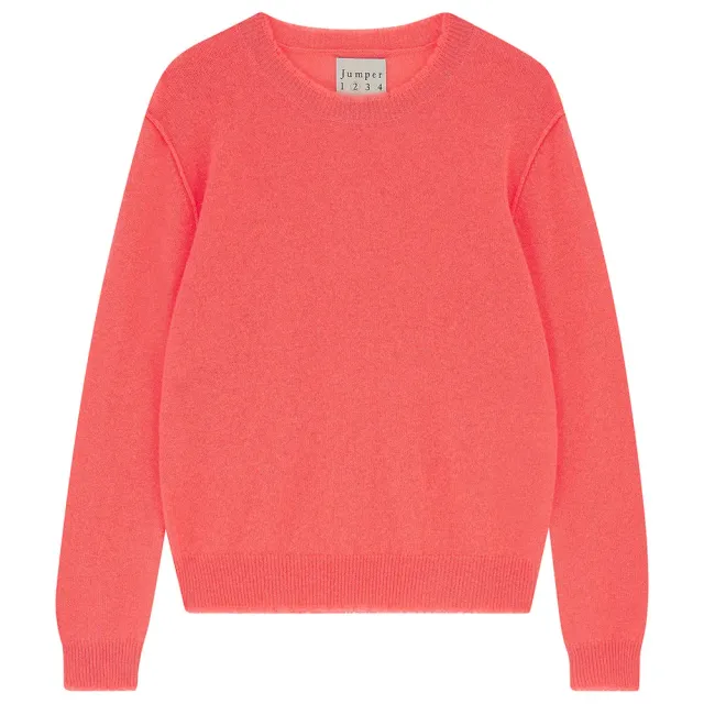 JUMPER 1234 Cashmere Distressed Crew maglione corallo leggero
