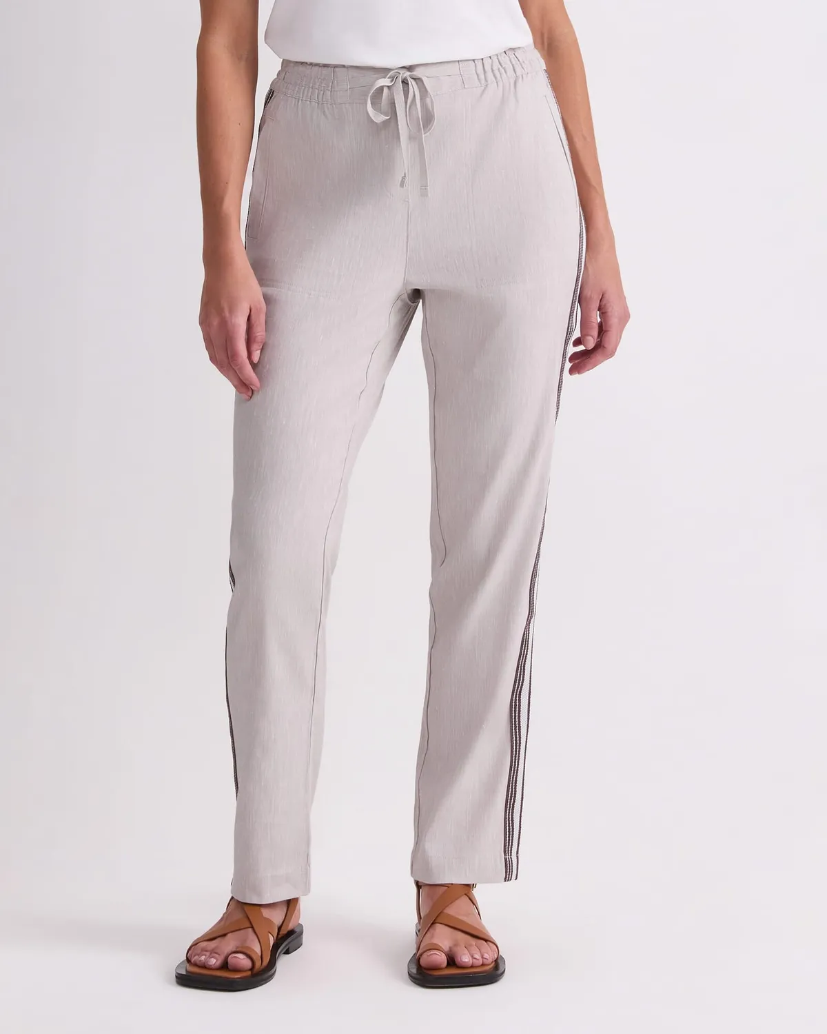 Sportscraft Rosa 121316 pantaloni lino riga laterale