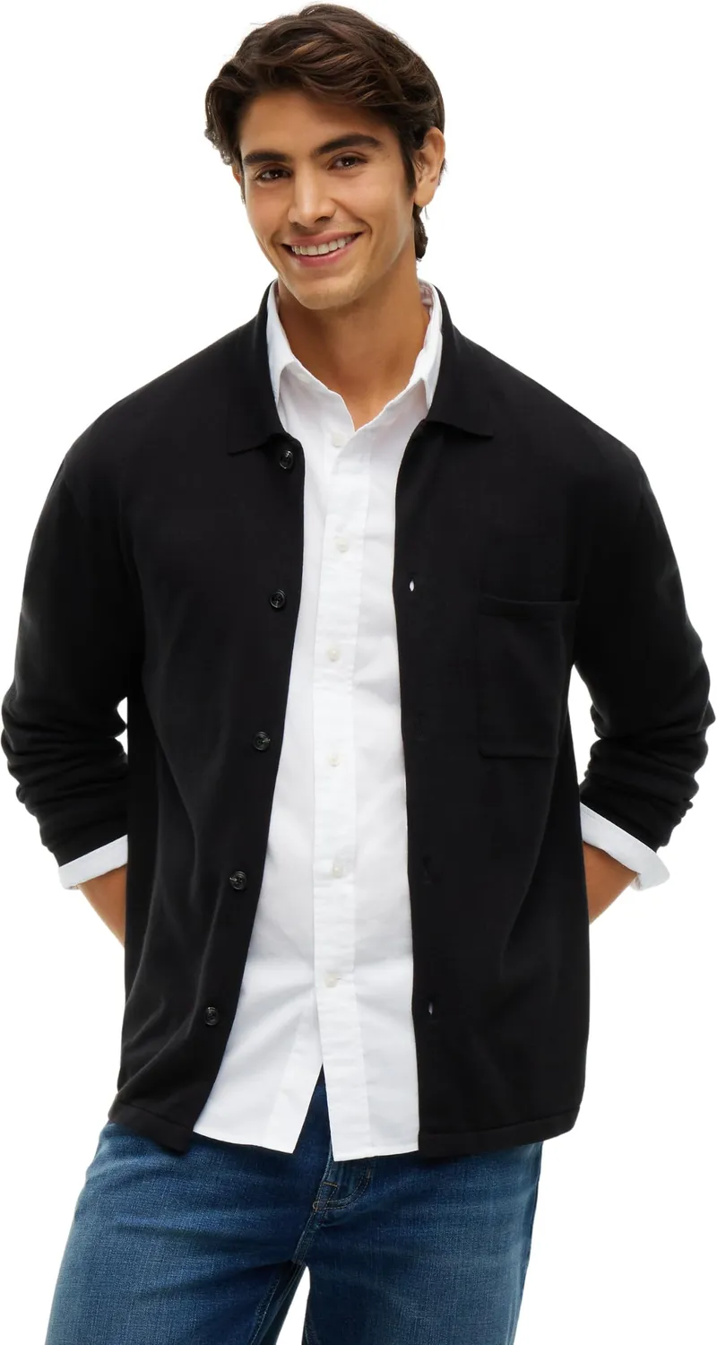 Tommy Hilfiger Essential Cotton Camicia Uomo Nero Cotone Maniche