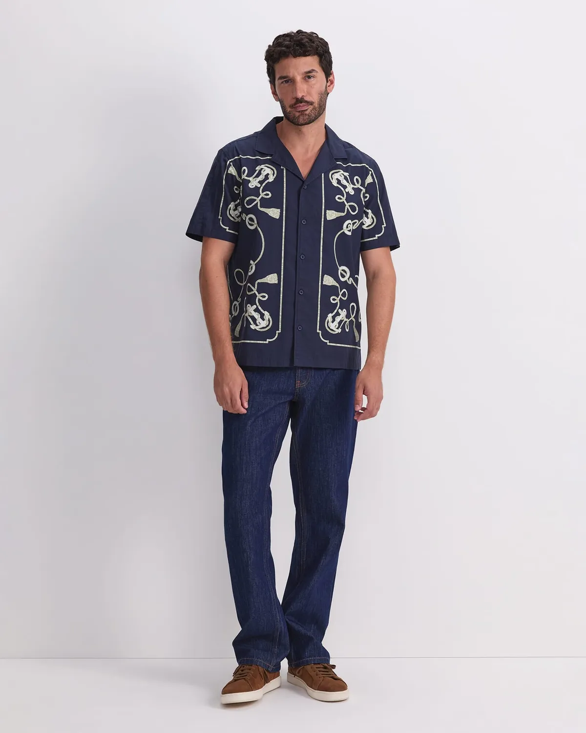 Sportscraft Sardinia Resort camicia uomo cotone fantasia nautica