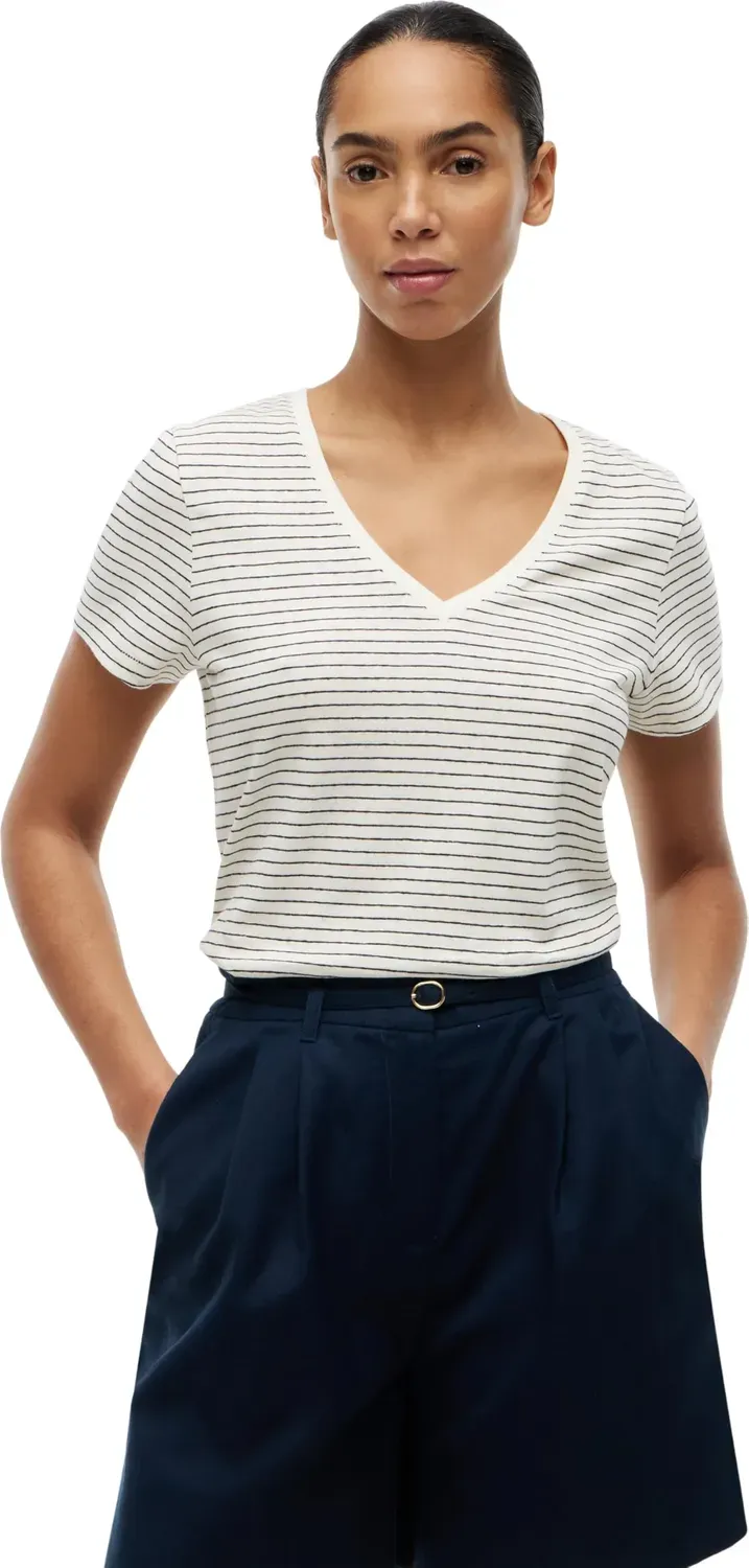 Tommy Hilfiger Co Linen WW0WW48704 maglietta lino ecru