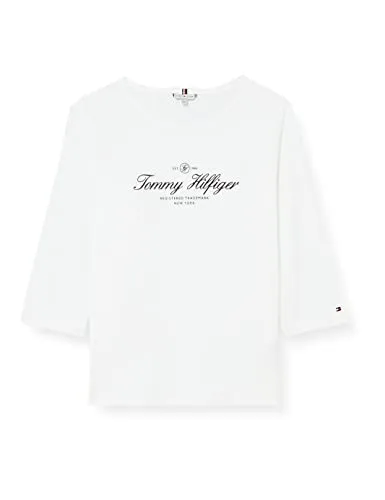 Tommy Hilfiger Open-Neck Basic maglietta donna maniche lunghe scollo aperto