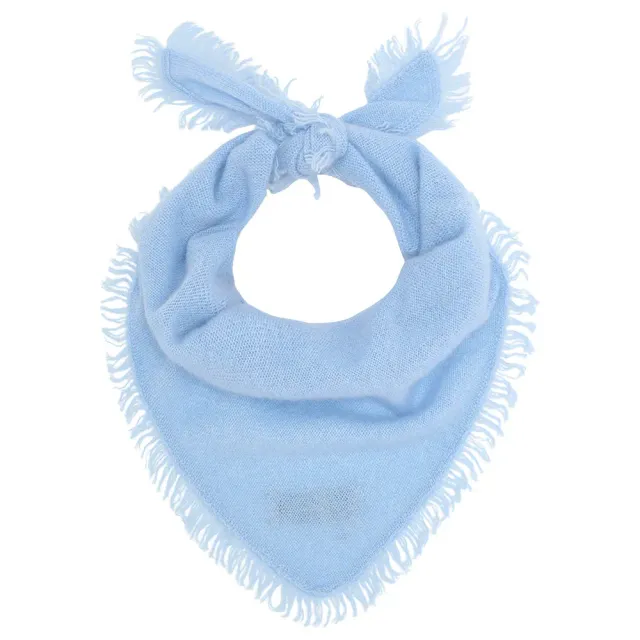 JUMPER 1234 Distressed Triangle Sciarpa azzurra 100% cashmere