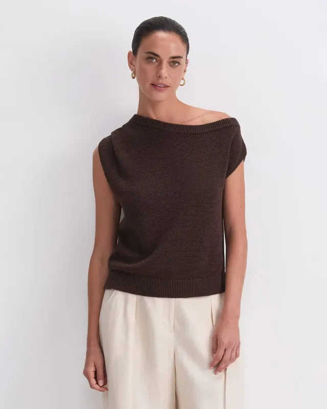 Sportscraft Josie Asymmetric maglia cotone scollo aperto