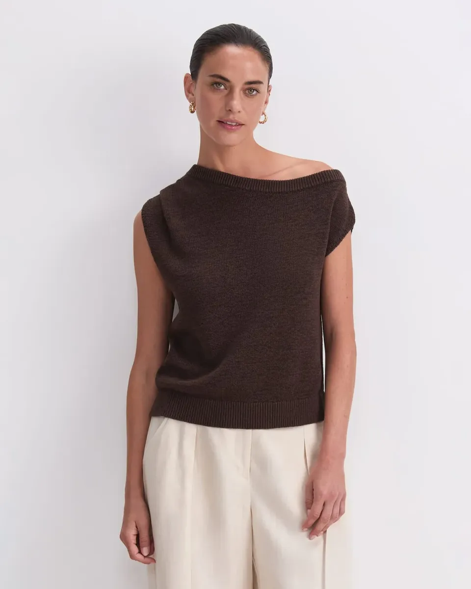 Sportscraft Josie Asymmetric maglia cotone scollo aperto