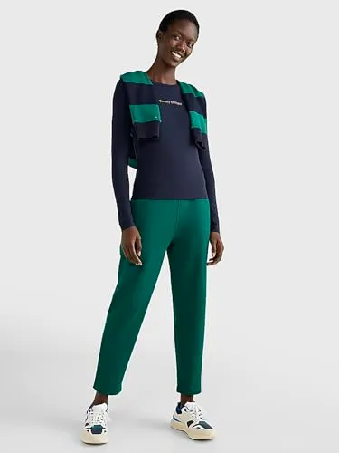 Tommy Hilfiger NY Metallic Basic t-shirt donna manica lunga slim