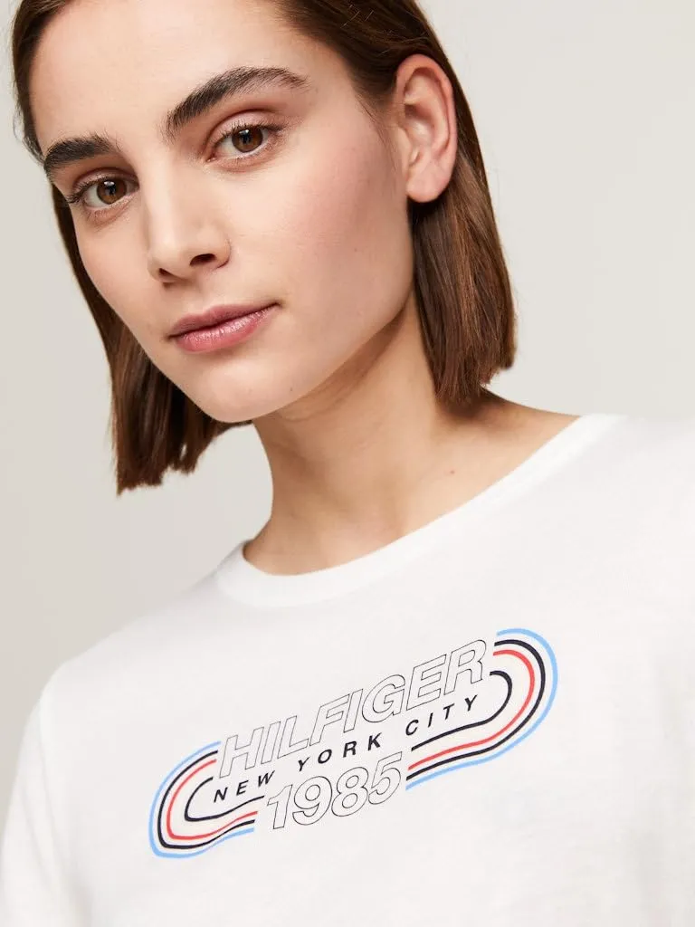 Tommy Hilfiger Slim Fit t-shirt donna XXS bianco cotone