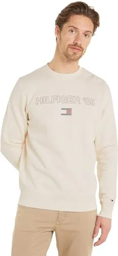Tommy Hilfiger felpa uomo senza cappuccio beige XS
