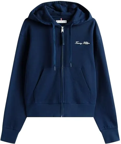 Tommy Hilfiger Script WW0WW45742 Felpa Zip Donna S piquet