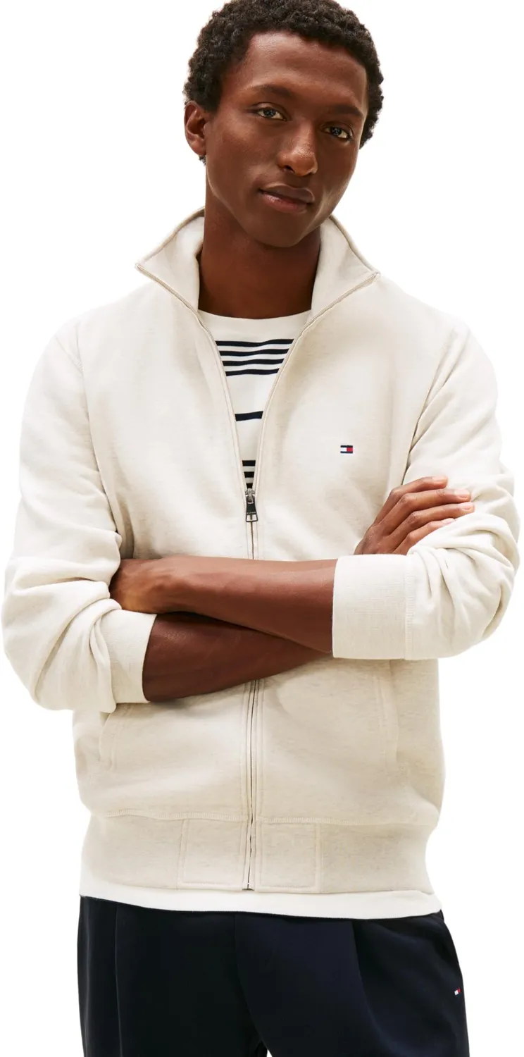 Tommy Hilfiger Essential Fleece Felpa Zip Unisex Collo Alto