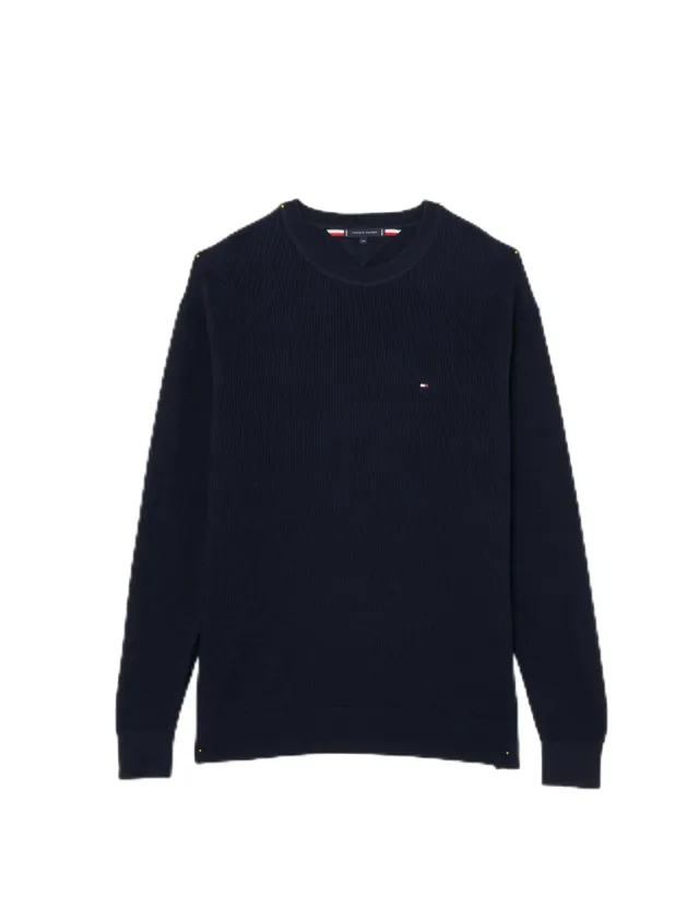 Tommy Hilfiger BT-Structure MW0MW37974 Maglione Blu Girocollo