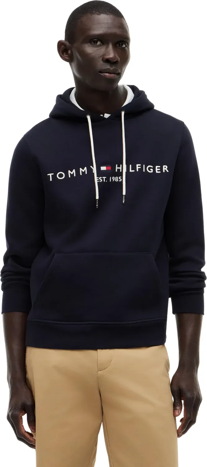 Tommy Hilfiger Core Tommy Logo felpa cappuccio uomo nera