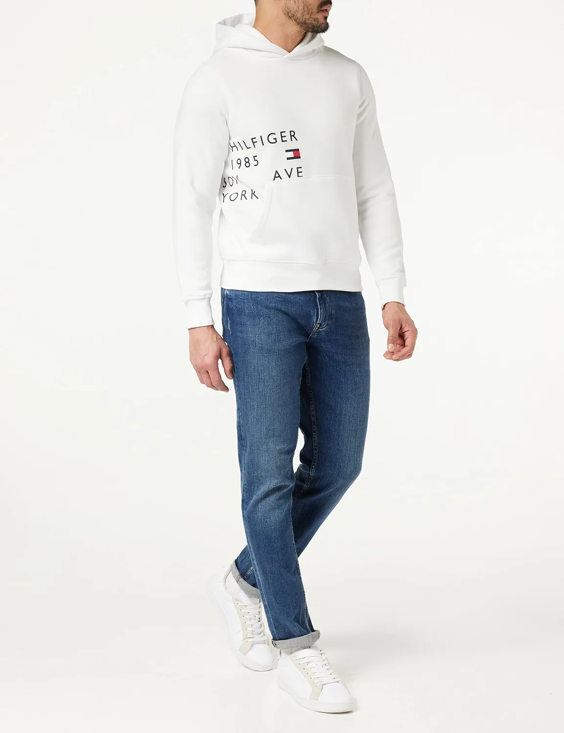 Tommy Hilfiger Off Placement felpa cappuccio uomo
