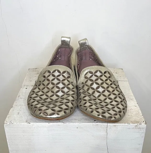 LOL Roma Mocassino Laserata loafer laminato oro
