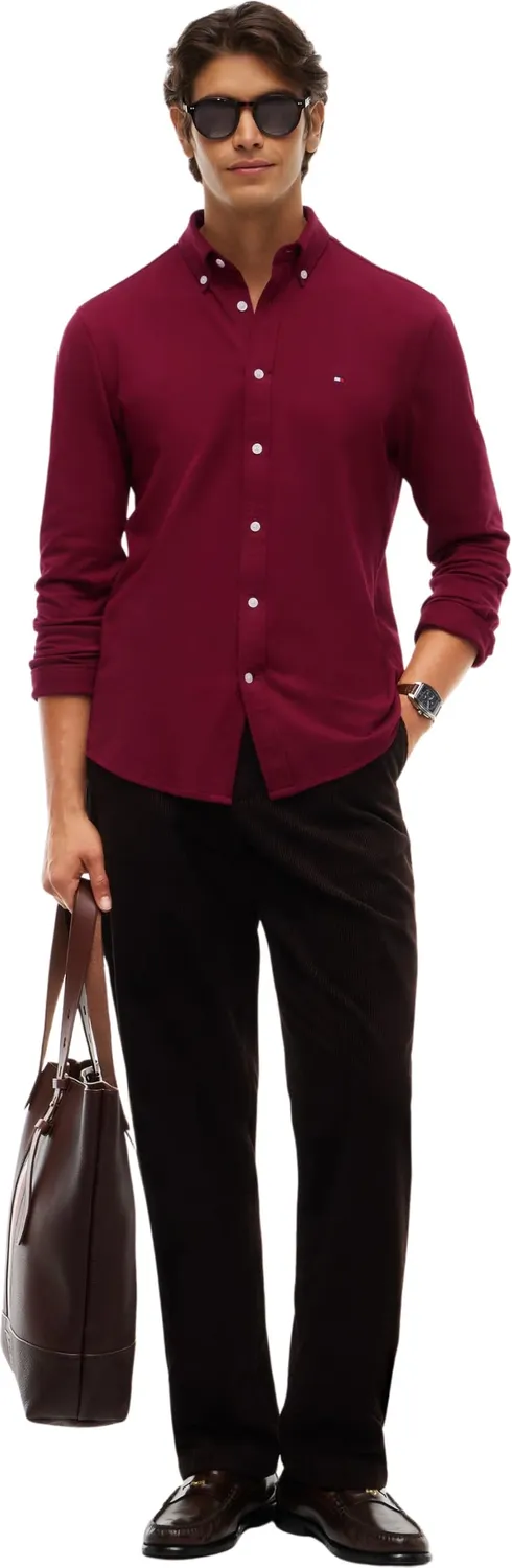 Tommy Hilfiger Knitted MW0MW44587 camicia uomo maglia blu