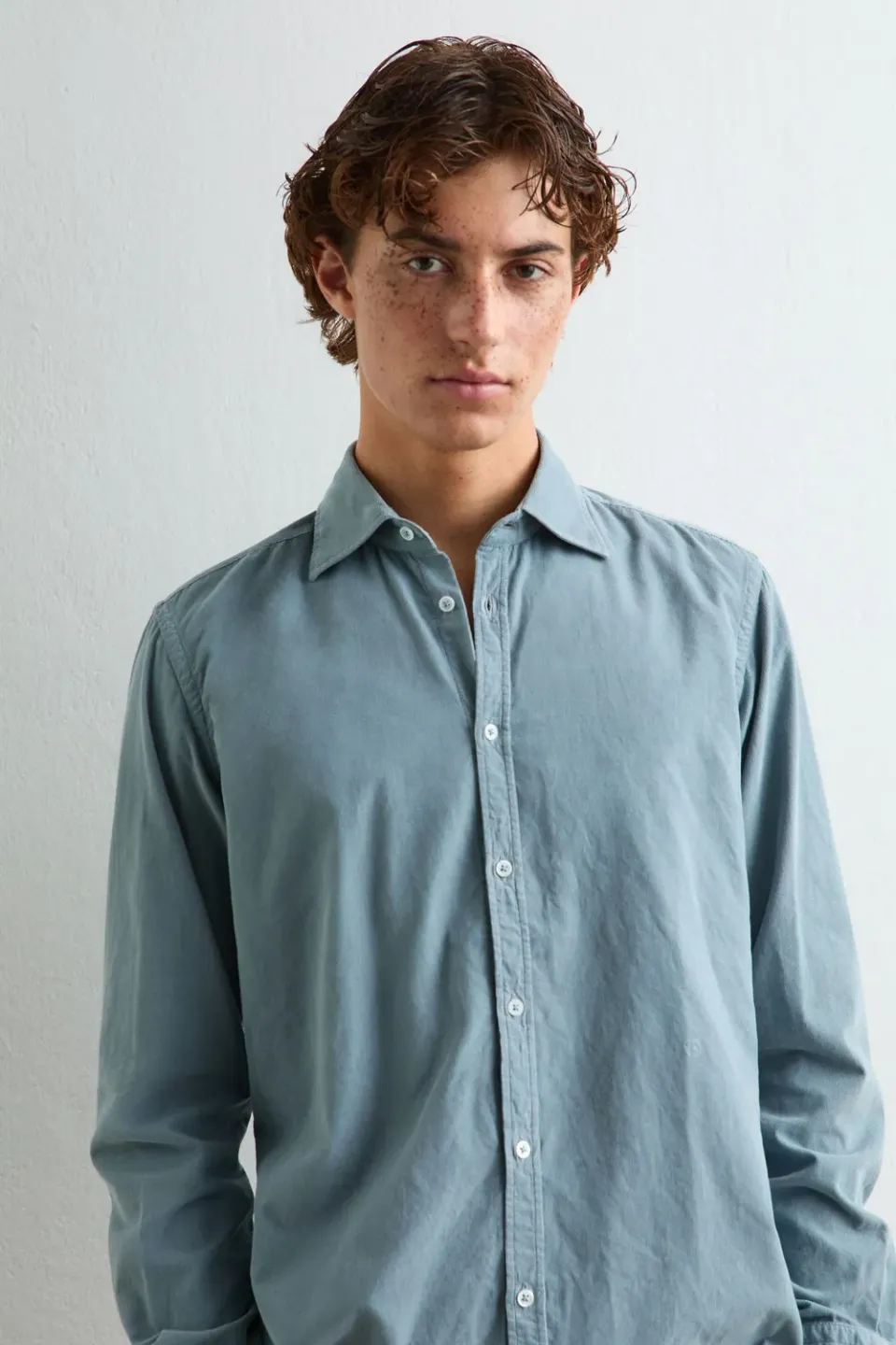 Massimo Alba Genova camicia velluto air blue