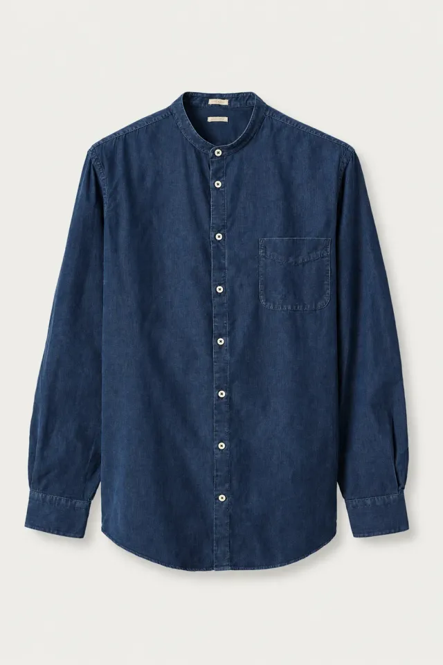 Massimo Alba Noto2 camicia blu denim cotone