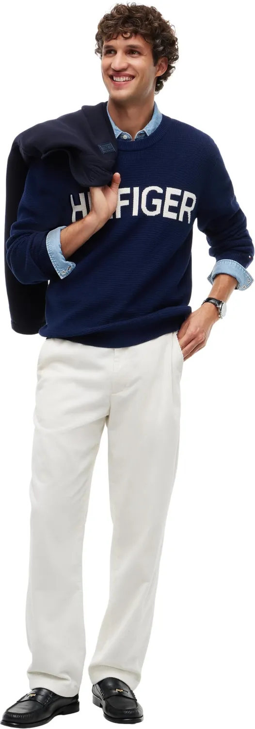 Tommy Hilfiger Waffle MW0MW44771 felpa uomo L blu navy