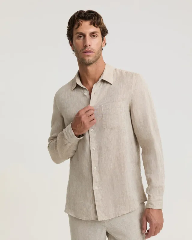 Sportscraft 207977 camicia lino maniche lunghe regolare