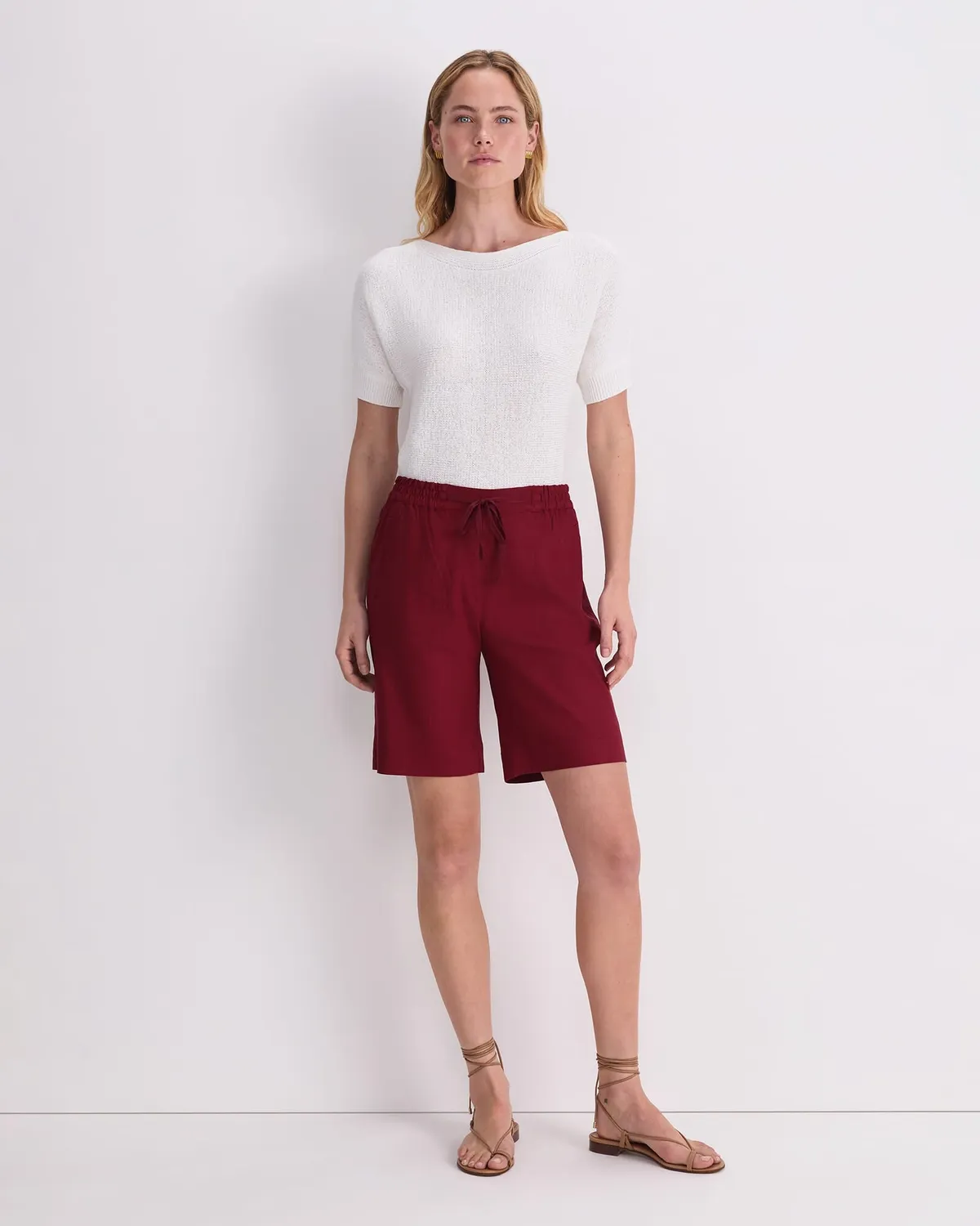 Sportscraft Rosa shorts donna miscela lino