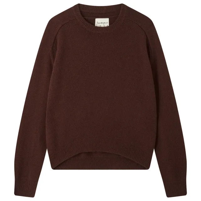 Jumper 1234 Oversize Crew maglione cashmere marrone scuro