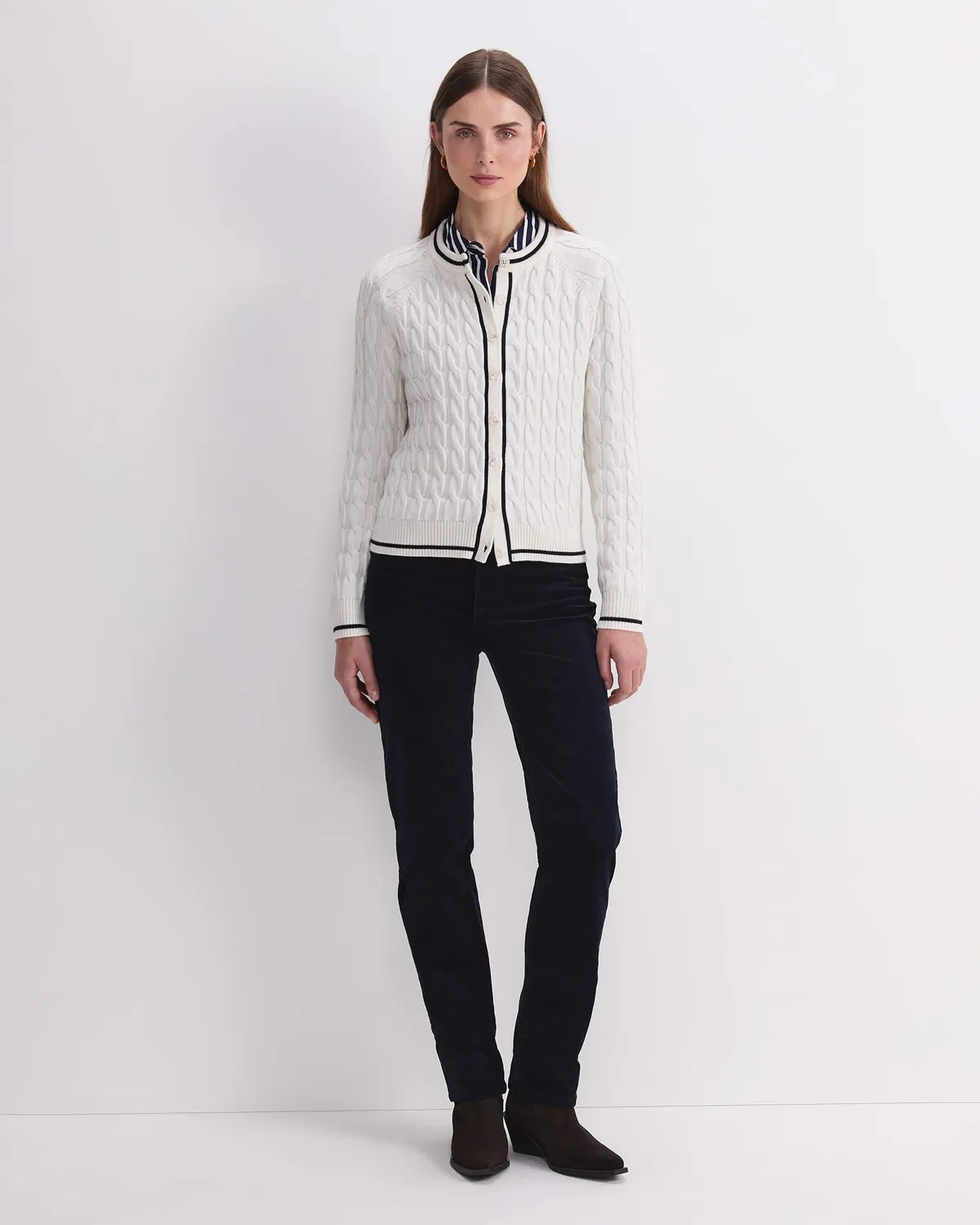 Sportscraft Merino Cable Cardigan bottoni lana merino