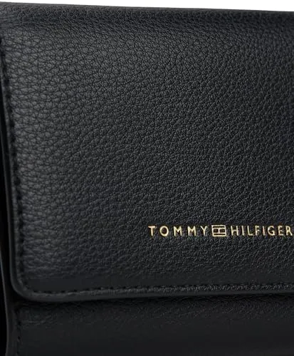 Tommy Hilfiger Flag Trifold Portafoglio Nero 12x9 cm