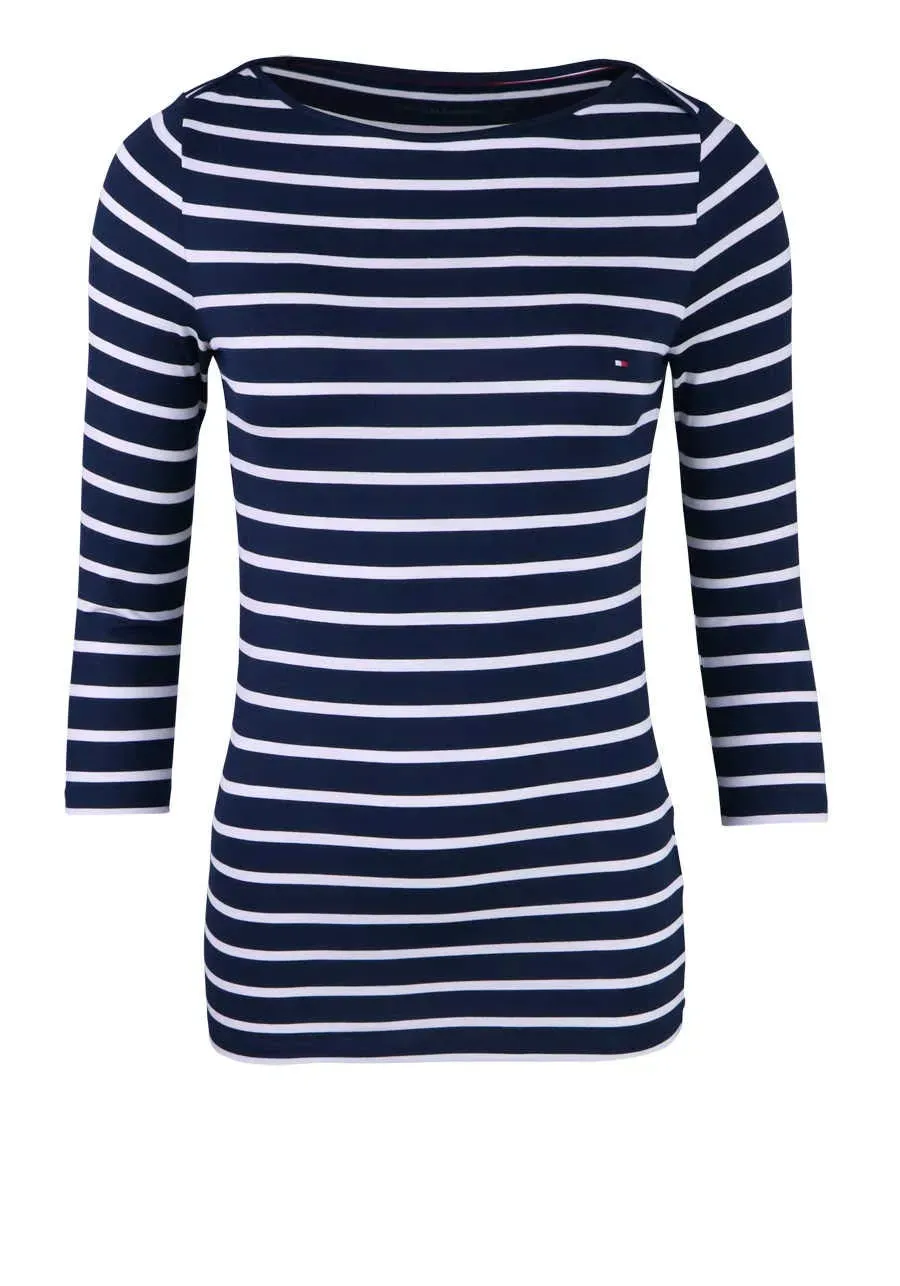 Tommy Hilfiger Heritage Top Maglia Donna Scollo Barca Righe