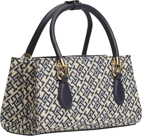 Tommy Hilfiger TH Grace AW0AW18753 borsa satchel blu jacquard