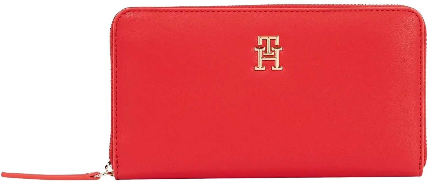 Tommy Hilfiger Logotape portafoglio donna beige con zip