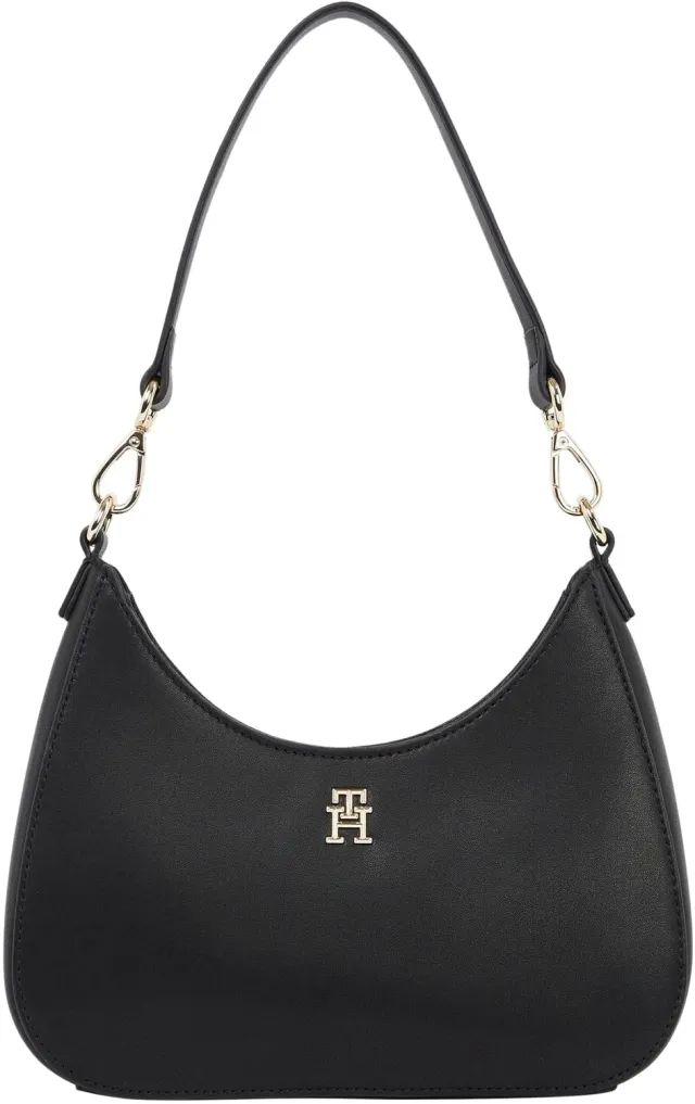 Tommy Hilfiger Logotape borsa spalla nera con zip