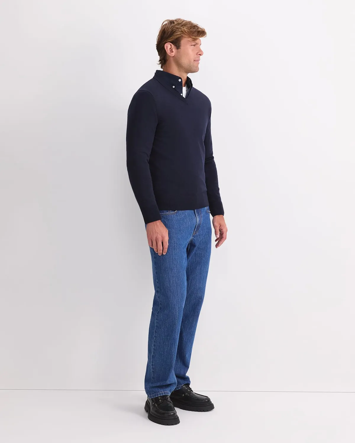 Sportscraft Merino V-Neck maglione uomo lana scollo V