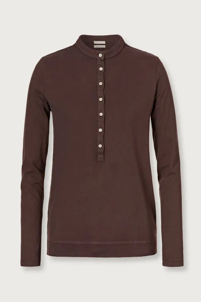 Massimo Alba Java2 maglia serafino cotone mahogany