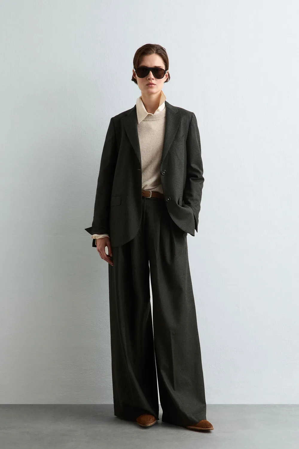 Massimo Alba Karly pantaloni donna dark green lana