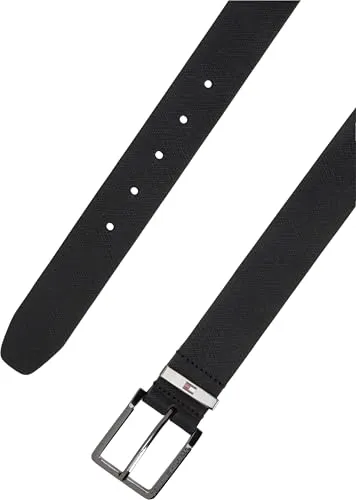 Tommy Hilfiger Oliver Saffiano AM0AM14573 cintura uomo 95 cm testa di moro