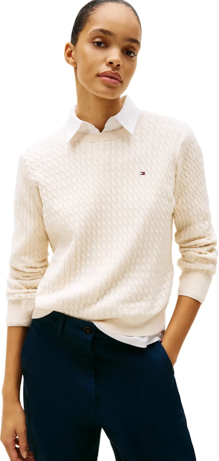 Tommy Hilfiger Cotton Cable Fine maglione donna cotone