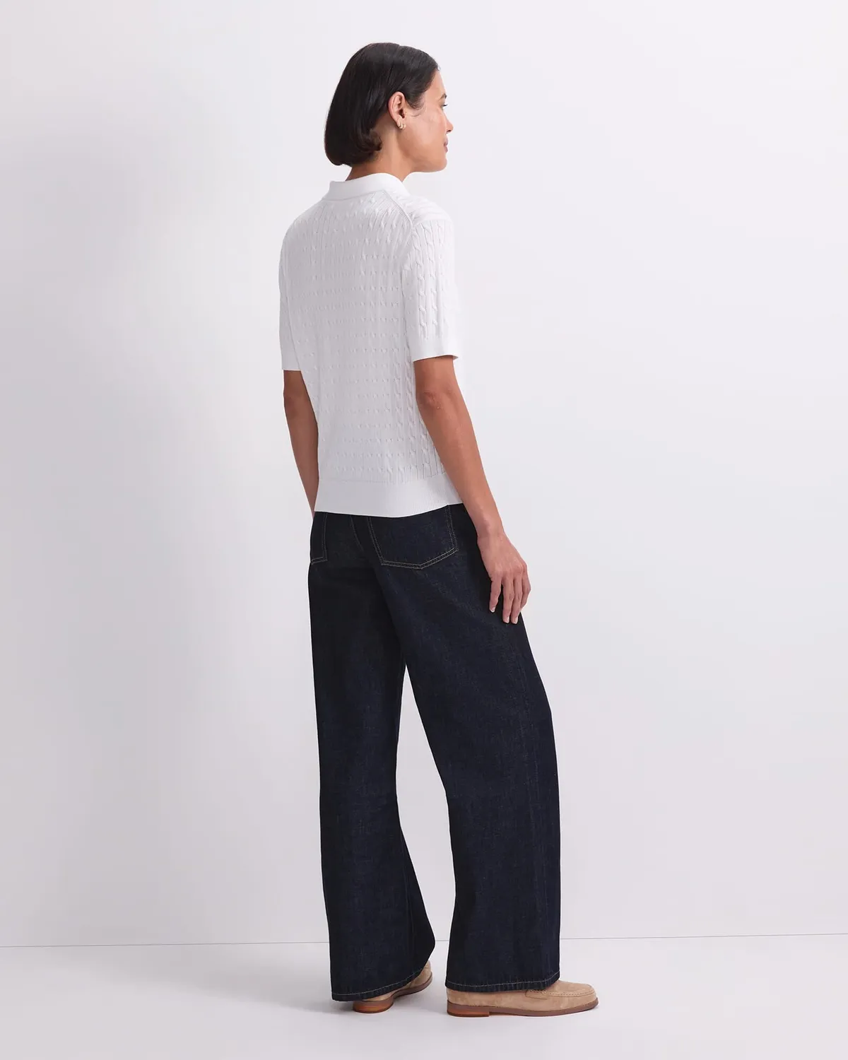 Sportscraft Chiffon Cotton Cable Polo donna in cotone