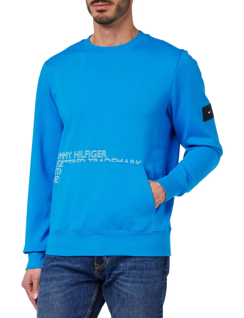 Tommy Hilfiger Badged Graphic Crewneck felpa uomo cotone