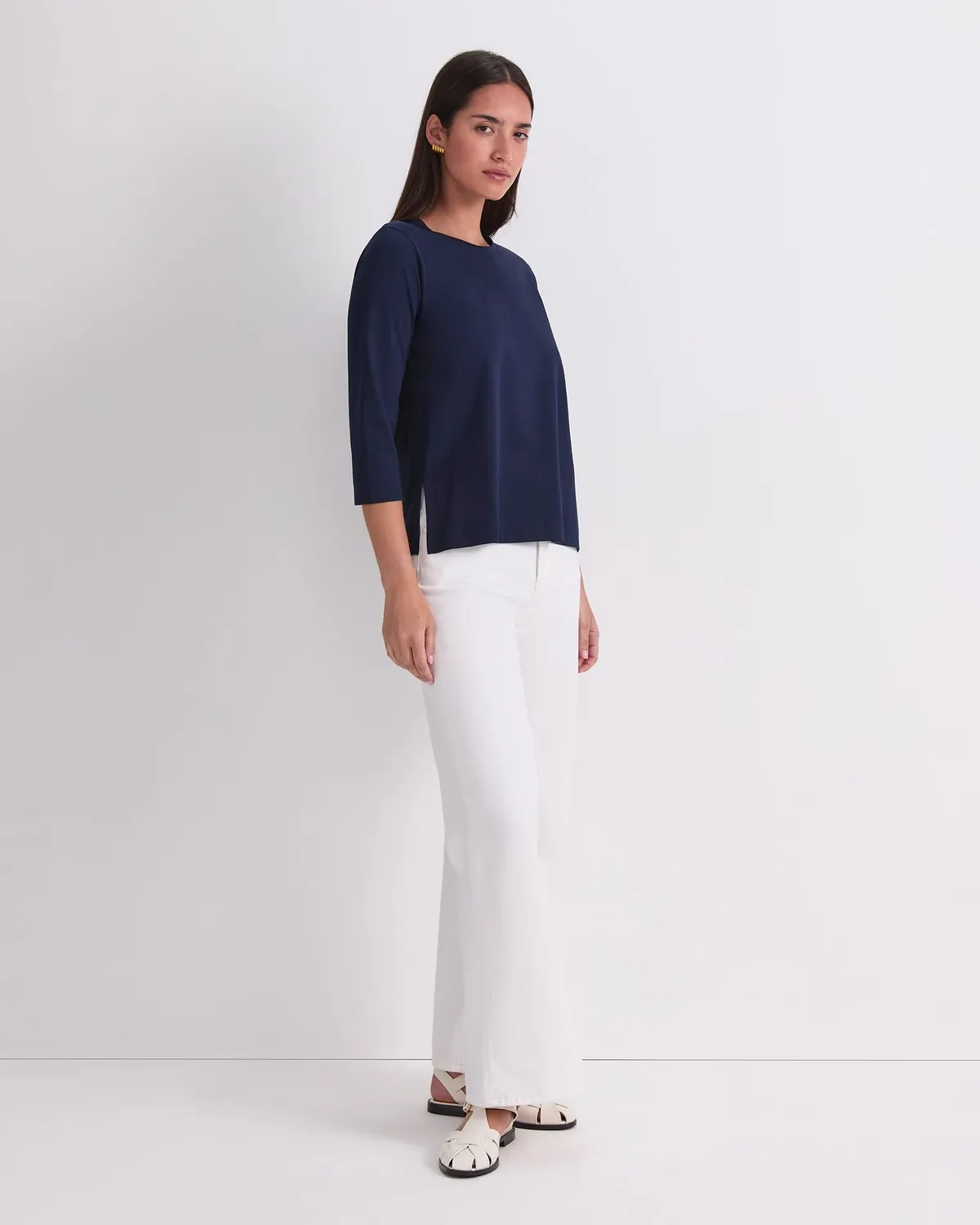 Sportscraft Mercerised Cotton Three Quarter Sleeve Tee maglietta cotone
