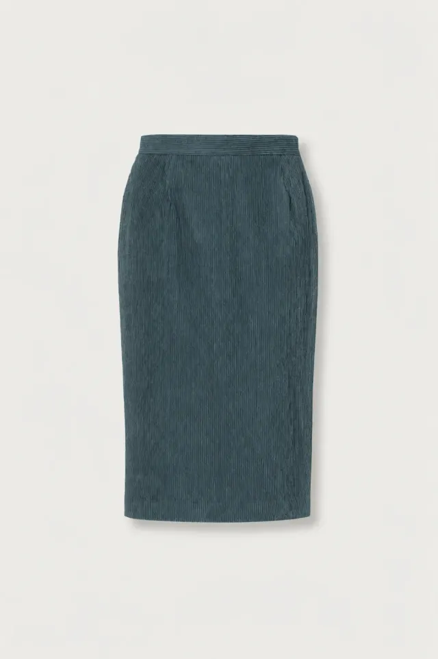 Massimo Alba Rugiada gonna midi dark teal velluto