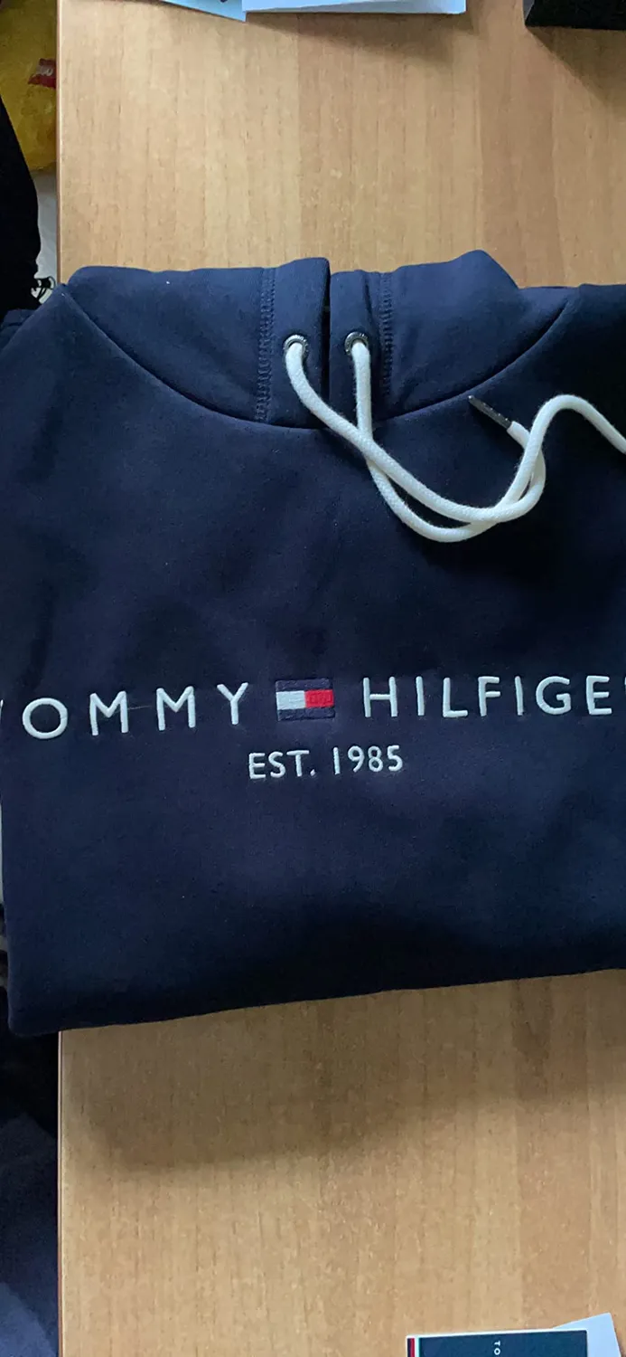 Tommy Hilfiger Core Tommy Logo felpa cappuccio uomo nera
