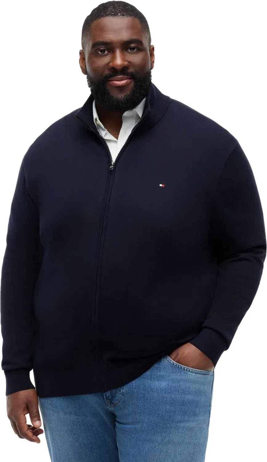 Tommy Hilfiger Essential Zip Thru Pullover Blu Desert Sky