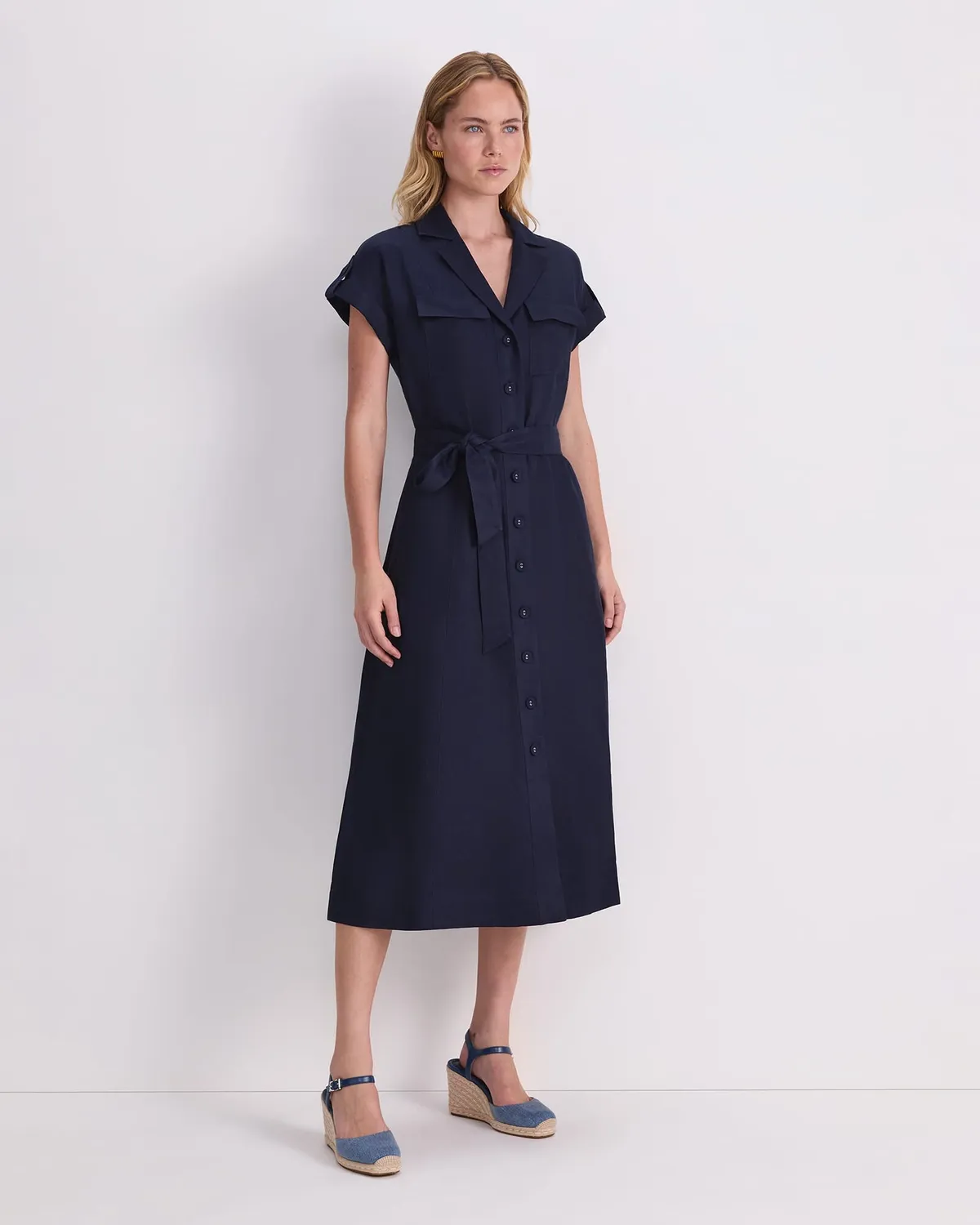 Sportscraft Vallerina abito camicia midi manica corta