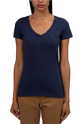 Tommy Hilfiger Lincoln t-shirt donna scollo V blu M