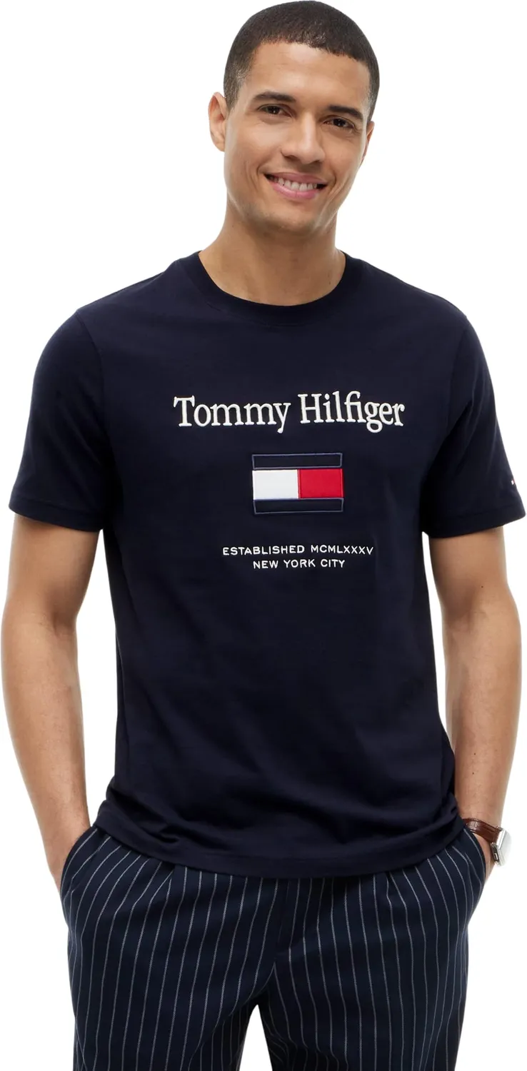 Tommy Hilfiger Flag MW0MW42736 maglietta uomo M ricamo
