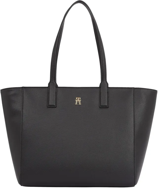 Tommy Hilfiger Soft Logo Tote Bag Nera con Zip