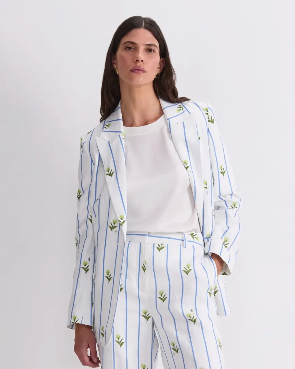 Sportscraft Hampton Stripe blazer lino rigato donna