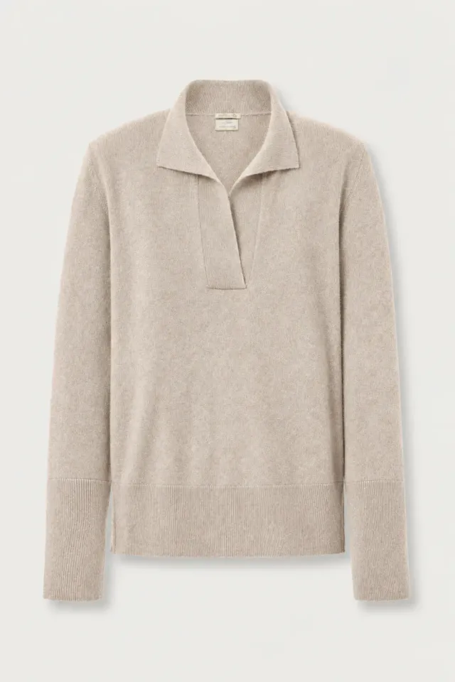 Massimo Alba LUCY polo cashmere sesamo